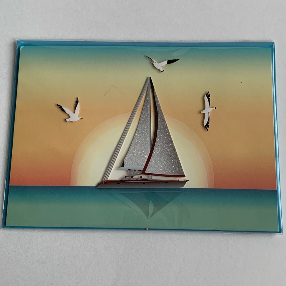 BURGOYNE Fun Colorful Accessorized Blank Note Cards Stationary Set of 3 - Picture 4 of 11